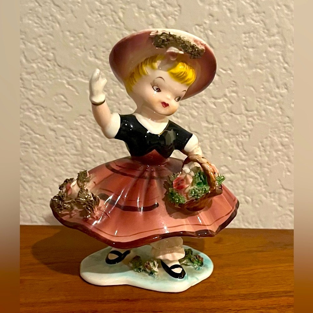Napco Japan Vintage Flower Girl Porcelain Doll